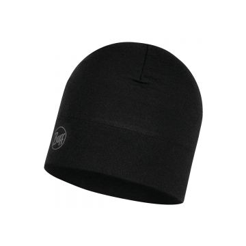Caciula Unisex Merino Mid Solid Black  One Size