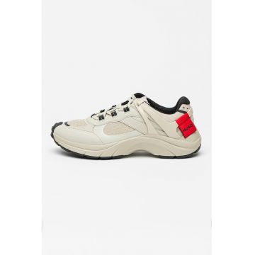 Pantofi sport cu garnituri din material textil cu sireturi