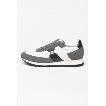 Pantofi sport din material textil cu garnituri din piele intoarsa Parkour