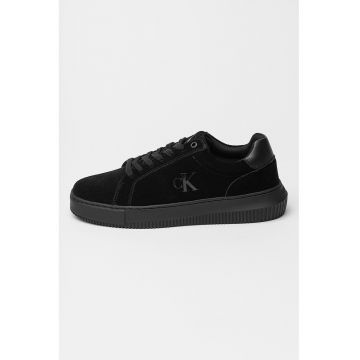 Pantofi sport din piele intoarsa cu aspect masiv si talpa cupsole