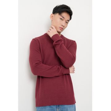 Pulover slim fit din bumbac organic