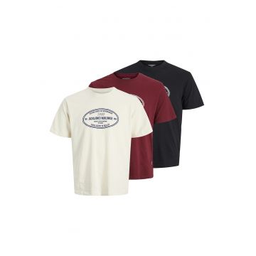 Set de tricouri regular fit cu imprimeu logo - 3 piese