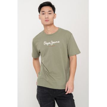 Tricou cu decolteu la baza gatului si logo