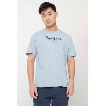 Tricou cu decolteu la baza gatului si logo