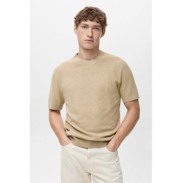 Tricou din tricot fin cu model uni