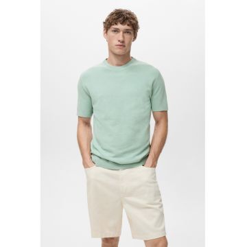 Tricou din tricot fin cu model uni