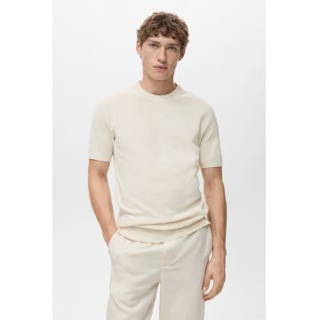 Tricou din tricot fin cu model uni