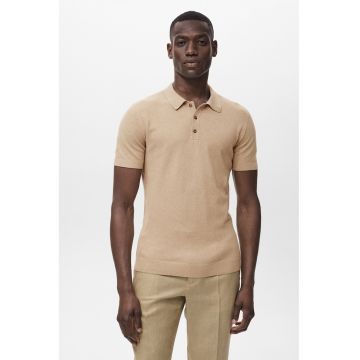 Tricou polo tricotat fin