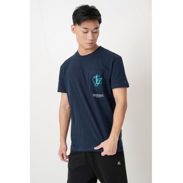 Tricou regular fit cu buzunar pe piept