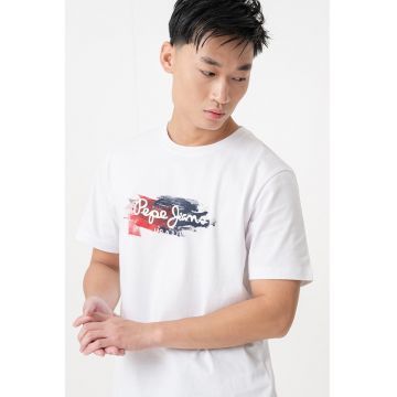 Tricou regulat fit cu logo pe piept Trey