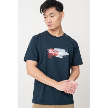 Tricou regulat fit cu logo pe piept Trey