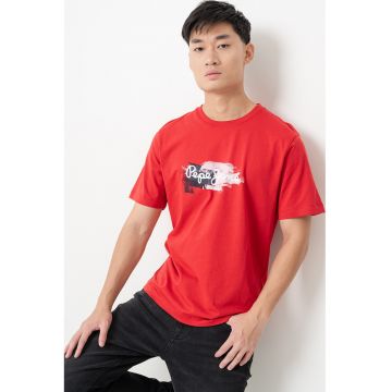 Tricou regulat fit cu logo pe piept Trey