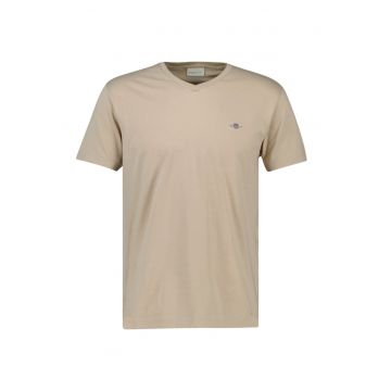 Tricou slim fit cu decolteu in V