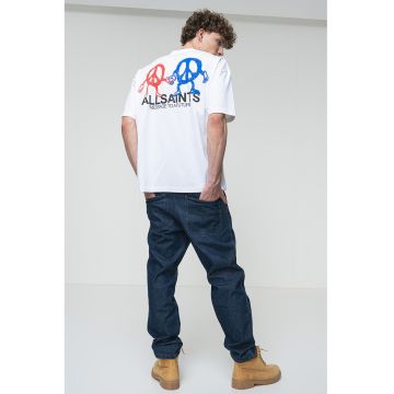 Tricou supradimensionat din bumbac organic cu imprimeu pe partea din spate Bedfellow
