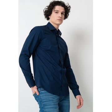 Camasa slim fit din amestec de bumbac