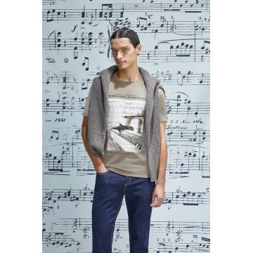Medicine tricou culoarea bej, cu imprimeu