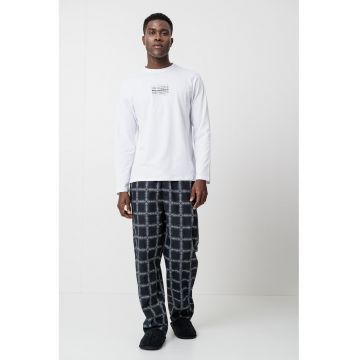 Pijama de bumbac cu pantaloni lungi