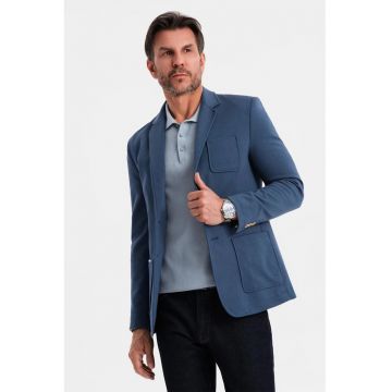 Sacou slim-fit cu buzunar pe piept