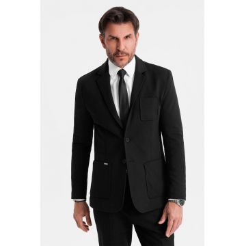 Sacou slim-fit cu buzunar pe piept