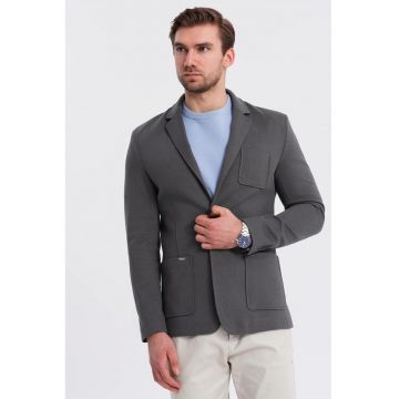 Sacou slim-fit cu buzunar pe piept