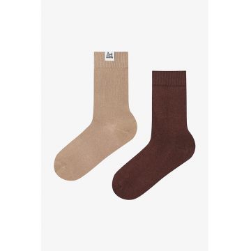 Set de sosete lungi cu model uni - 2 piese