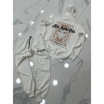 Trening barbati slim fit alb  Pantaloni + Hanorac  13350