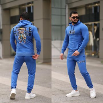 Trening barbati slim fit albastru  Pantaloni + Hanorac  13349
