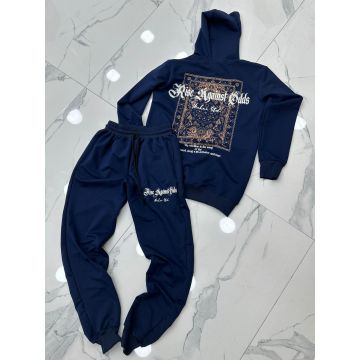 Trening barbati slim fit bleumarin  Pantaloni + Hanorac  13350