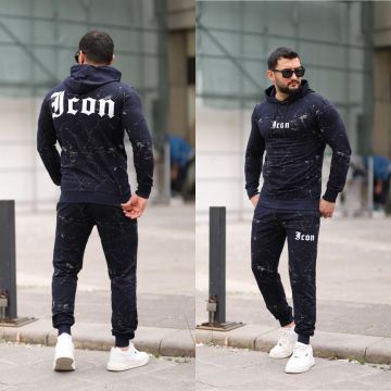 Trening barbati slim fit bleumarin  Pantaloni + Hanorac  13351