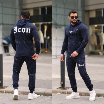 Trening barbati slim fit bleumarin  Pantaloni + Hanorac  13351