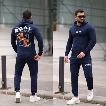 Trening barbati slim fit bleumarin  Pantaloni + Hanorac  13354