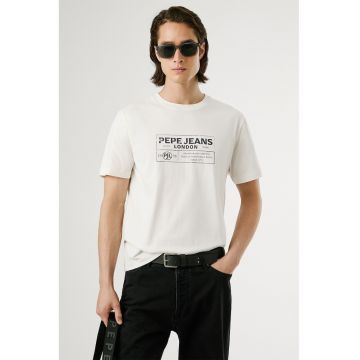Tricou cu decolteu la baza gatului si imprimeu logo
