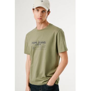 Tricou cu decolteu la baza gatului si imprimeu logo