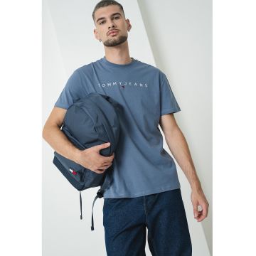 Tricou de bumbac cu logo brodat