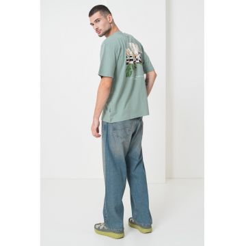Tricou lejer din bumbac organic cu imprimeu grafic
