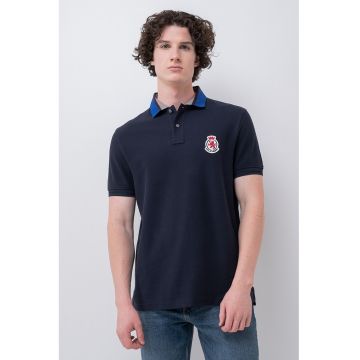 Tricou polo din bumbac organic cu aplicatie logo pe piept