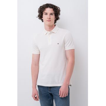 Tricou polo slim fit din amestec de bumbac organic