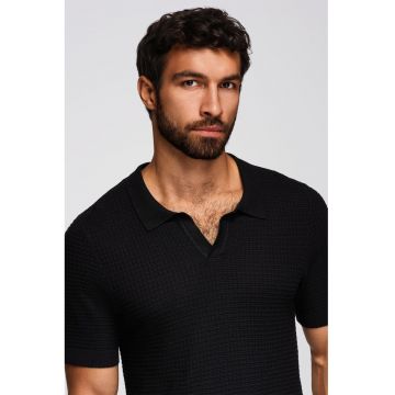 Tricou polo texturat