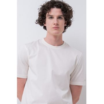 Tricou regular fit cu decolteu la baza gatului