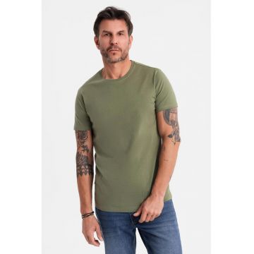 Tricou uni cu decolteu la baza gatului