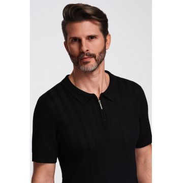 Tricou uni cu fenat cu fermoar