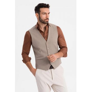 Vesta slim-fit cu decolteu in V
