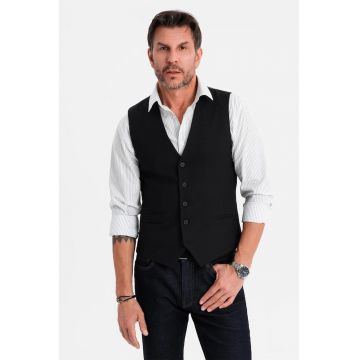 Vesta slim-fit cu decolteu in V