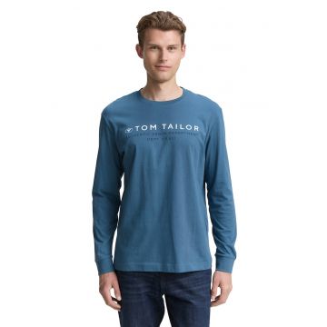 Bluza cu decolteu la baza gatului si imprimeu logo