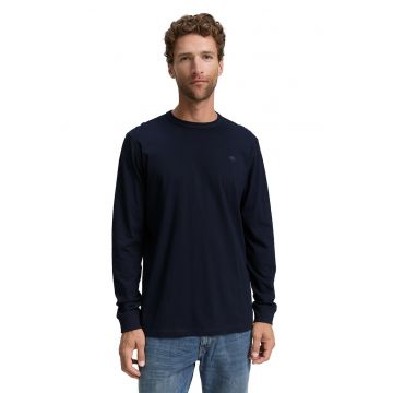 Bluza din bumbac cu decolteu la baza gatului