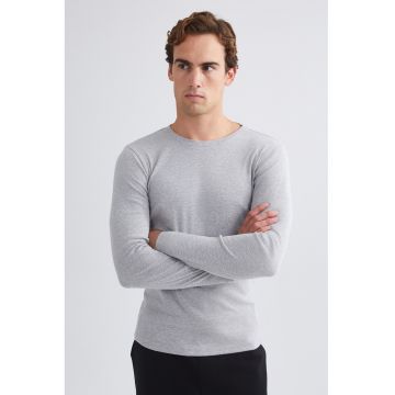Bluza din bumbac cu decolteu rotund