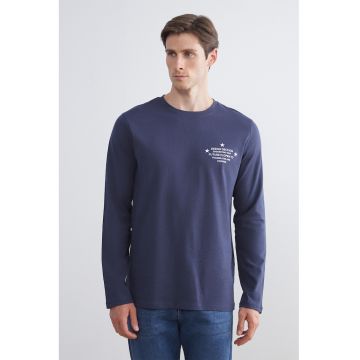 Bluza din bumbac cu imprimeu pe piept