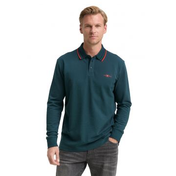 Bluza polo cu model uni - Verde englez -