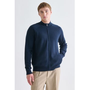 Cardigan din bumbac cu fermoar