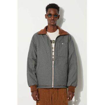 Kenzo geaca cu doua fete Reversible Elevated Coach Jacket barbati, culoarea bej, de tranzitie, FE65BL0639OI.11